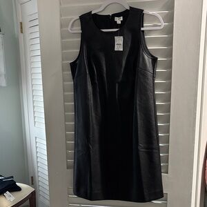 J. Crew Black Faux Leather Mini Sheath Dress